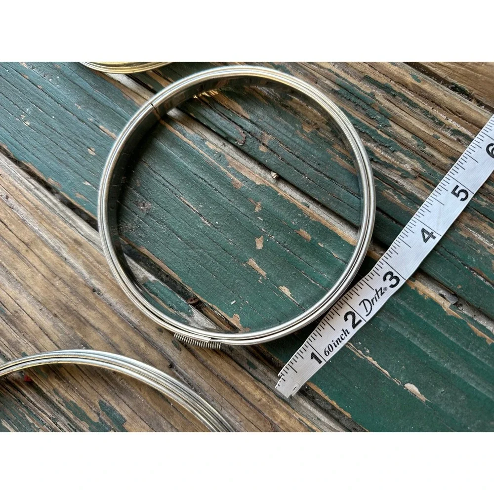 Vintage Silver Tone Metal embroidery hoops Set of 4 Oval Round DIY Hoops